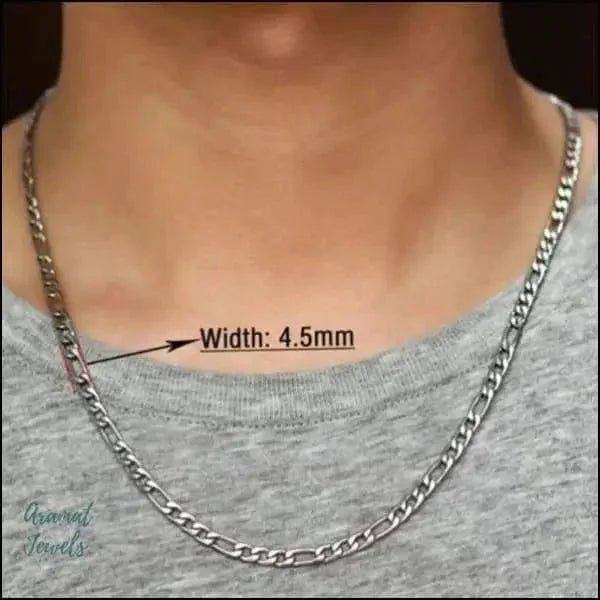 RVS Figaro Ketting Zilverkleurig &acirc;&euro;&ldquo; Klassieke Schakelketting Staal Unisex - 4.5mm 