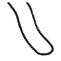 Zwarte Stalen Jasseron Ketting &acirc;&euro;&ldquo; Stoere Schakelketting Unisex RVS - 4mm / 75cm - 