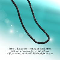 Zwarte Stalen Jasseron Ketting &acirc;&euro;&ldquo; Stoere Schakelketting Unisex RVS - 5mm / 60cm - 