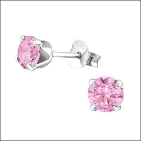 925 Zilveren Zirkonia Oorbellen Rond 4-8mm - Sprankelende Oorstekers - 4mm / Transparant -
