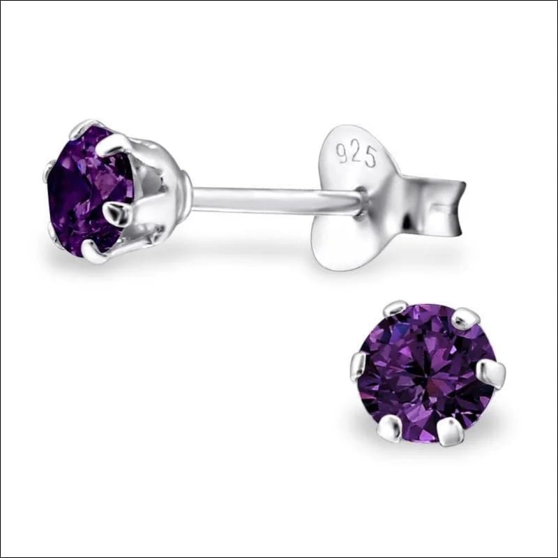925 Zilveren Zirkonia Oorbellen Rond 4-8mm - Sprankelende Oorstekers - 5mm / Roze -