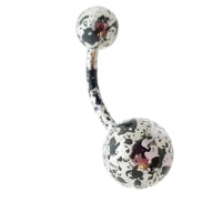Stalen Navelpiercing voor Sprankelende Stijl - Groen-Wit - Unisex
