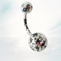 Stalen Navelpiercing voor Sprankelende Stijl - Groen-Wit - Unisex