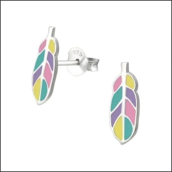 Zilveren Veertjes Oorbellen - Zilver-13x4mm -