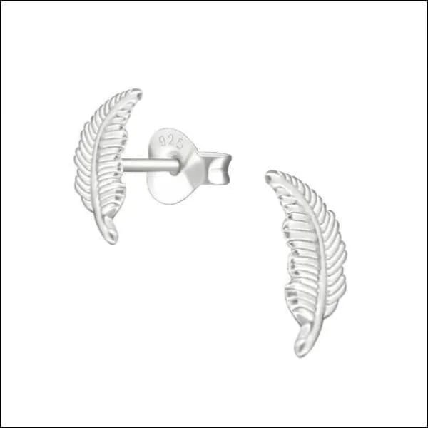 Zilveren Veertjes Oorbellen - Zilver-13x4mm -