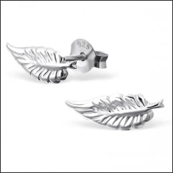 Zilveren Veertjes Oorbellen - Zilver-13x4mm -