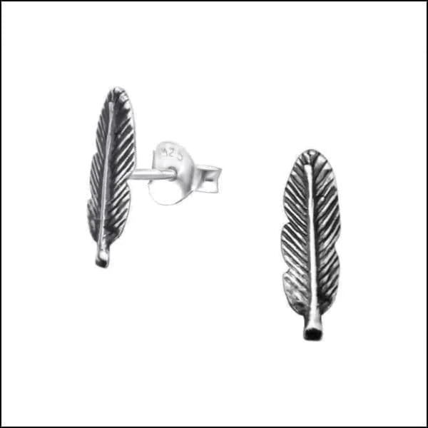 Zilveren Veertjes Oorbellen - Zilver-13x4mm -