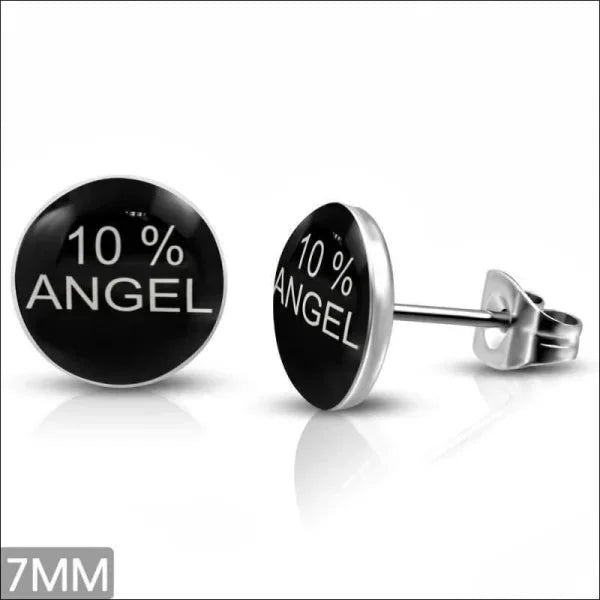RVS Logo Oorknoppen Diverse Modellen 8mm - Stoere Oorstekers - 7mm / 10% angel -