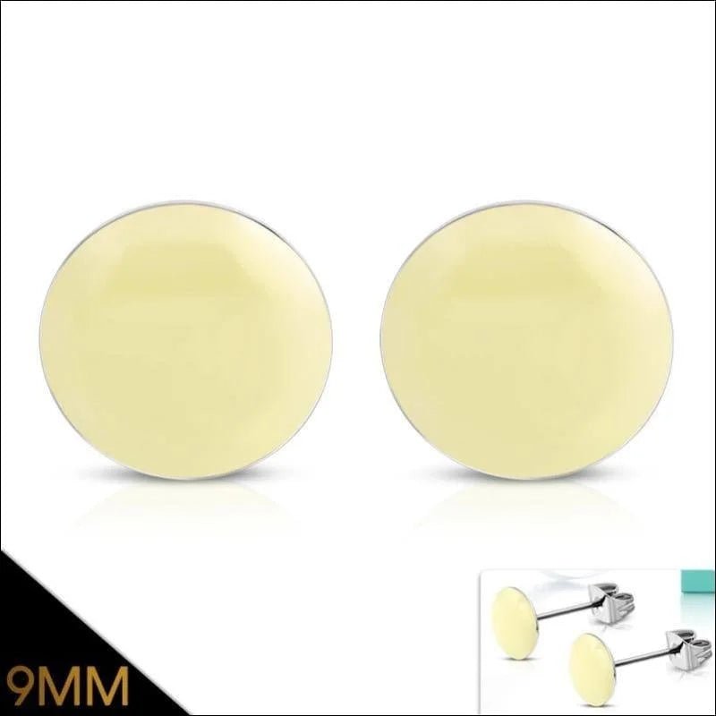 RVS Ronde Oorbellen Kleurrijk Emaille - Vrolijke Oorstekers - 8mm / Groen -