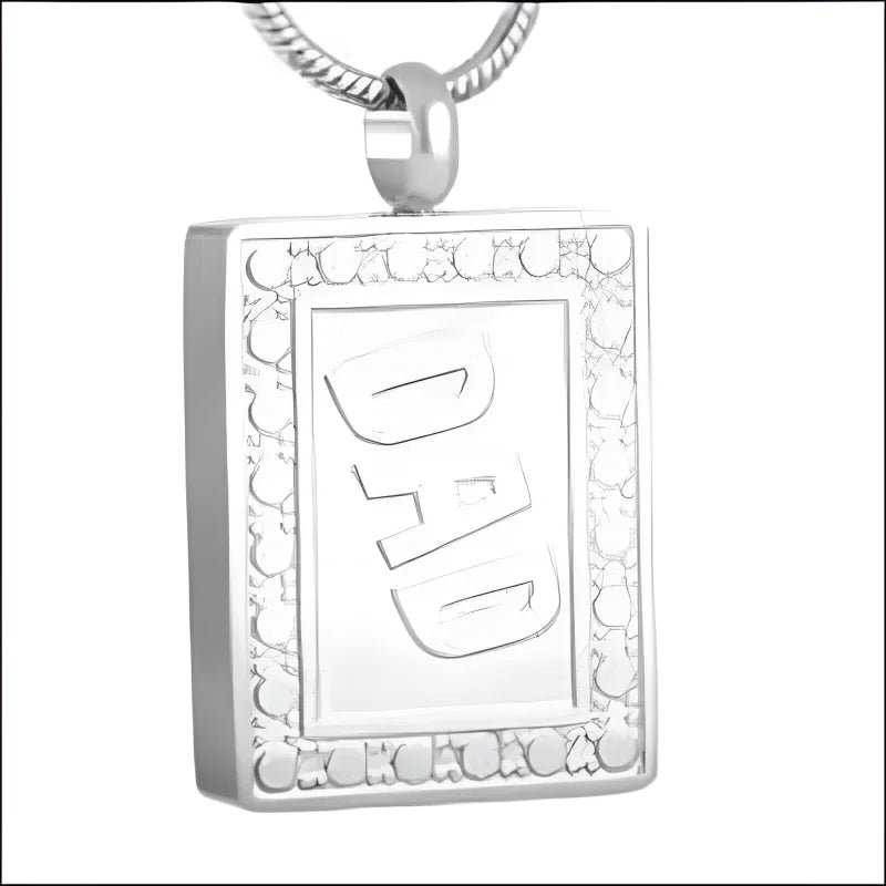Stalen Ashanger Vader &acirc;&euro;&ldquo; Persoonlijk Gedenksieraad RVS - Rechthoek-3x2cm - Unisex