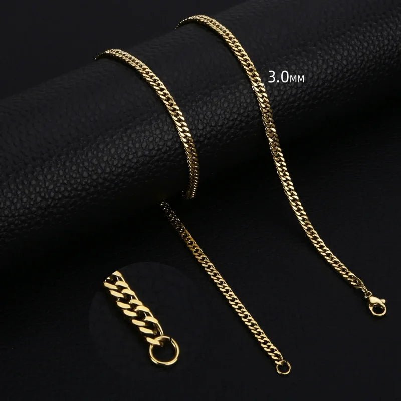 RVS Curb Gourmetketting Goudkleurig &acirc;&euro;&ldquo; Stoere Schakelketting Staal Unisex - 60cm /