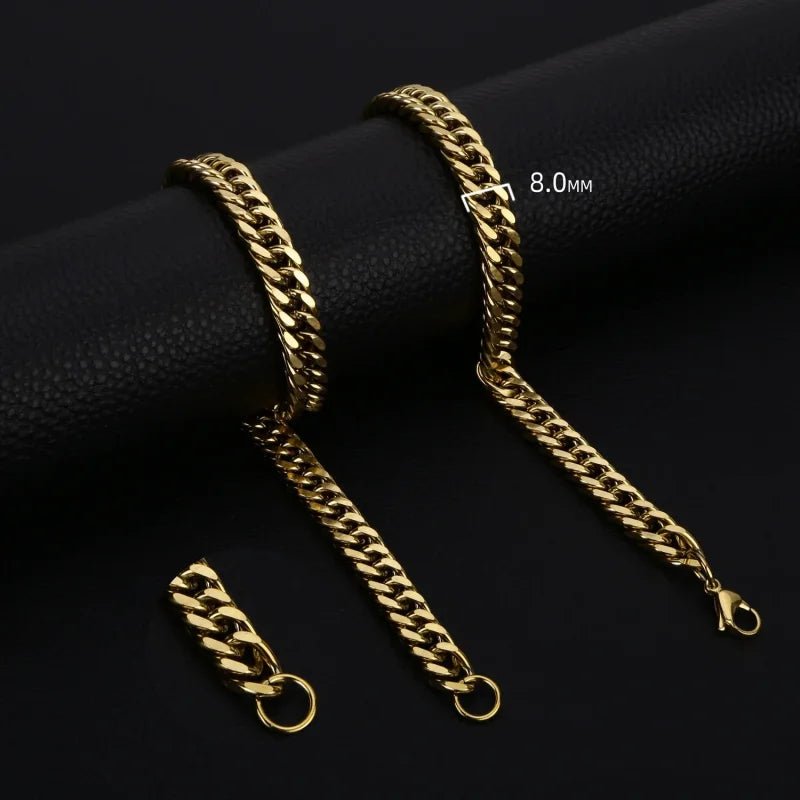 RVS Curb Gourmetketting Goudkleurig &acirc;&euro;&ldquo; Stoere Schakelketting Staal Unisex - 60cm /