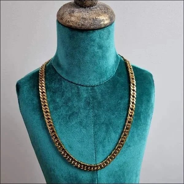 RVS Curb Gourmetketting Goudkleurig &acirc;&euro;&ldquo; Stoere Schakelketting Staal Unisex - 60cm /