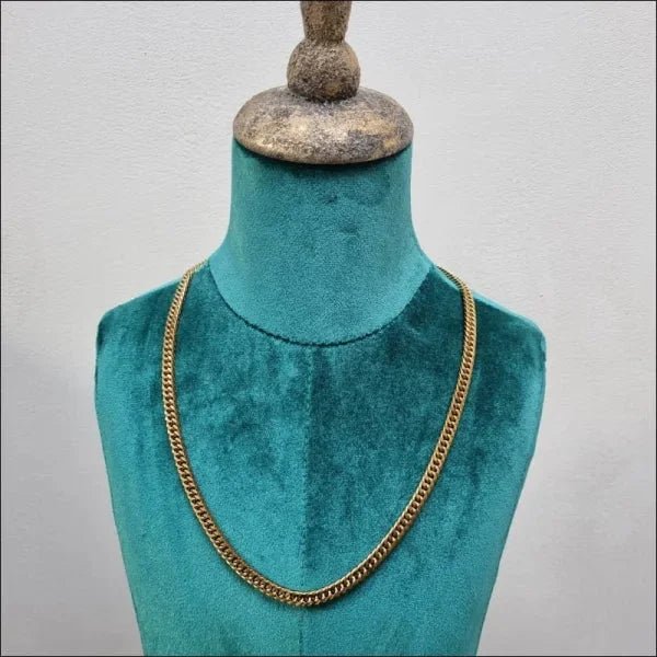 RVS Curb Gourmetketting Goudkleurig &acirc;&euro;&ldquo; Stoere Schakelketting Staal Unisex - 60cm /