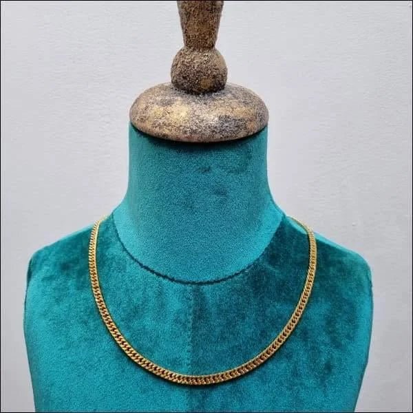 RVS Curb Gourmetketting Goudkleurig &acirc;&euro;&ldquo; Stoere Schakelketting Staal Unisex - 50cm /