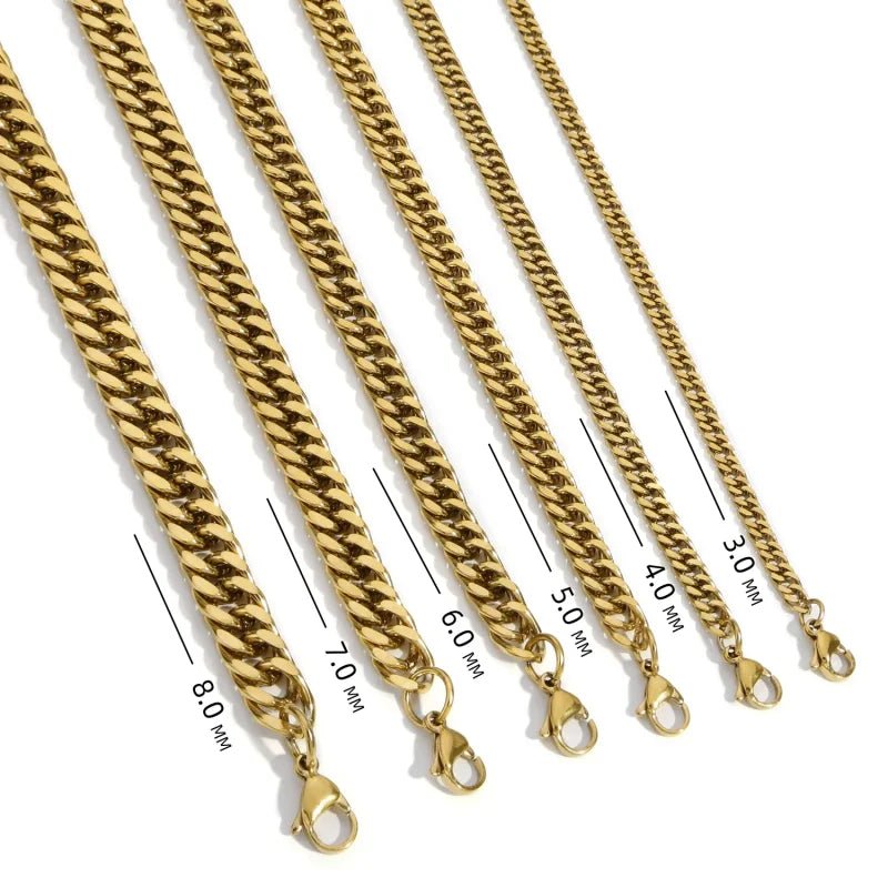 RVS Curb Gourmetketting Goudkleurig &acirc;&euro;&ldquo; Stoere Schakelketting Staal Unisex - 50cm /