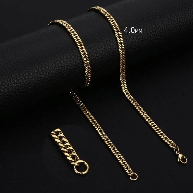 RVS Curb Gourmetketting Goudkleurig &acirc;&euro;&ldquo; Stoere Schakelketting Staal Unisex - 60cm /
