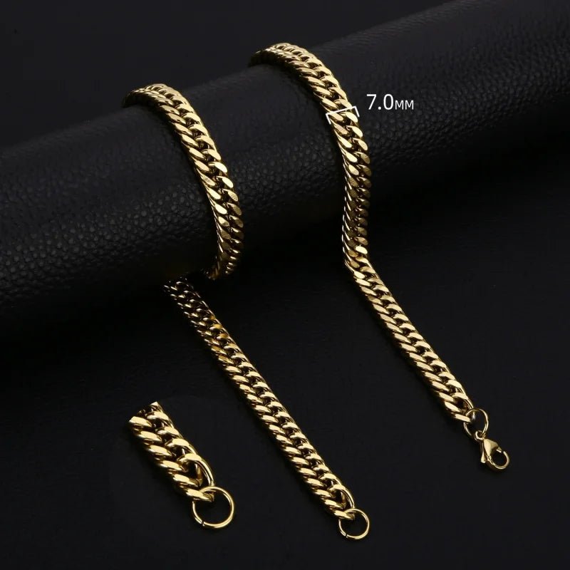 RVS Curb Gourmetketting Goudkleurig &acirc;&euro;&ldquo; Stoere Schakelketting Staal Unisex - 75cm /