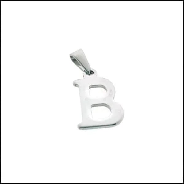 RVS Initiaal Hanger Letter Zilverkleur - Gepersonaliseerde Bedel - B - Unisex