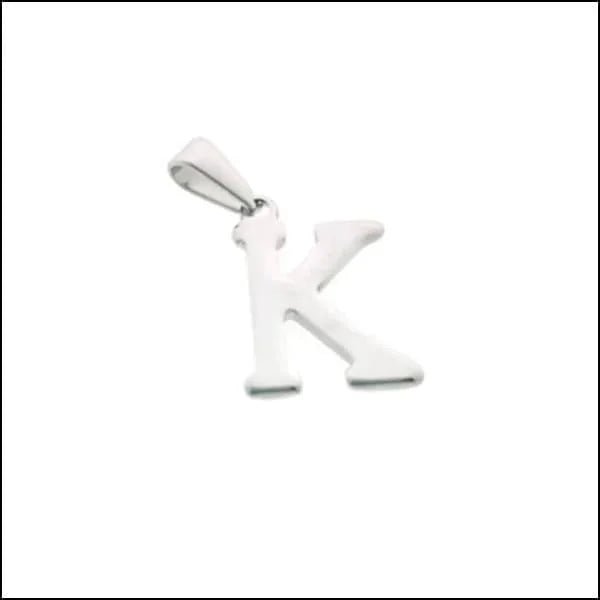 RVS Initiaal Hanger Letter Zilverkleur - Gepersonaliseerde Bedel - K - Unisex