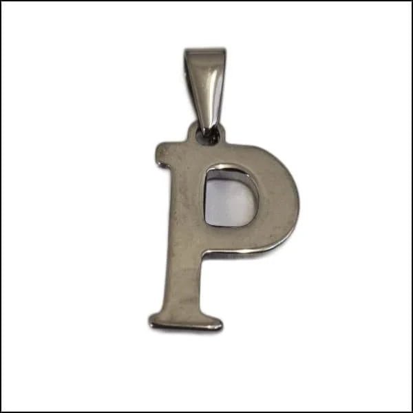 RVS Initiaal Hanger Letter Zilverkleur - Gepersonaliseerde Bedel - P - Unisex