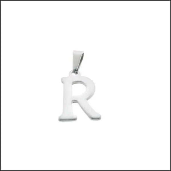 RVS Initiaal Hanger Letter Zilverkleur - Gepersonaliseerde Bedel - R - Unisex