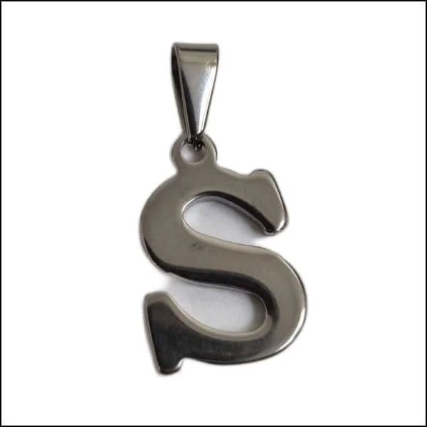 RVS Initiaal Hanger Letter Zilverkleur - Gepersonaliseerde Bedel - S - Unisex