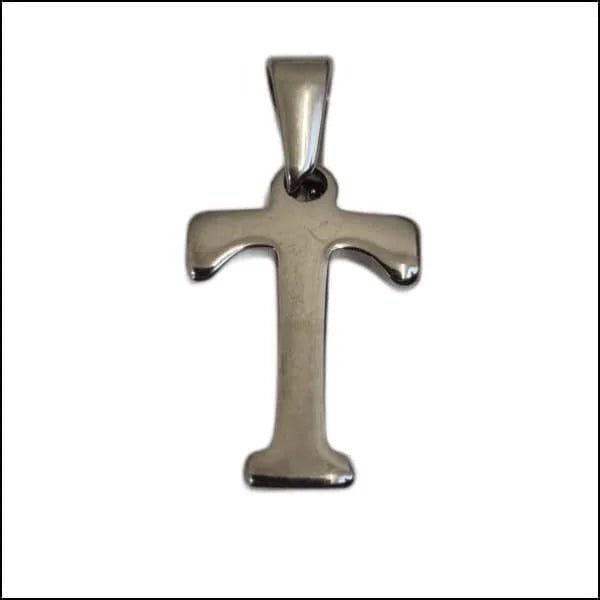 RVS Initiaal Hanger Letter Zilverkleur - Gepersonaliseerde Bedel - T - Unisex