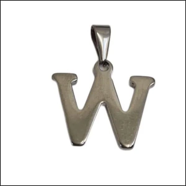 RVS Initiaal Hanger Letter Zilverkleur - Gepersonaliseerde Bedel - W - Unisex