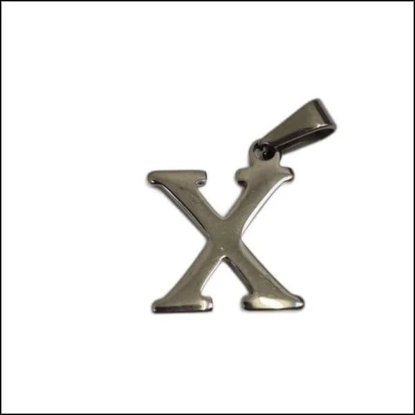 RVS Initiaal Hanger Letter Zilverkleur - Gepersonaliseerde Bedel - X - Unisex