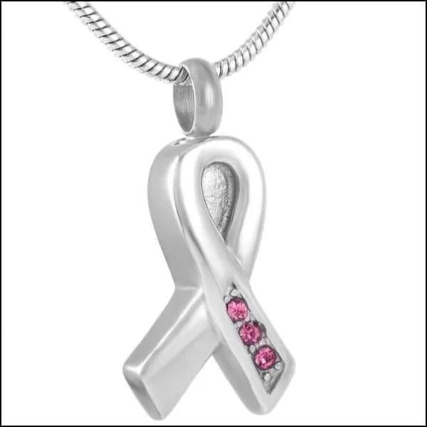 Stalen Pink Ribbon Ashanger &acirc;&euro;&ldquo; Gedenksieraad Borstkanker Bewustzijn - Goudkleur-Zi