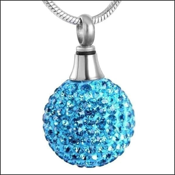 Stalen Ashanger Bol &acirc;&euro;&ldquo; Zilverkleurig Gedenksieraad Zonder Ketting - Blauw - Unisex