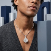 Stalen Ashanger Bol &acirc;&euro;&ldquo; Zilverkleurig Gedenksieraad Zonder Ketting - Blauw - Unisex