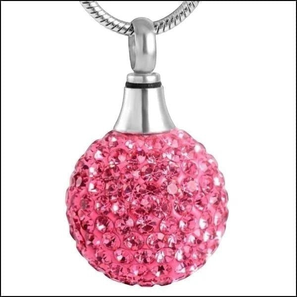 Stalen Ashanger Bol &acirc;&euro;&ldquo; Zilverkleurig Gedenksieraad Zonder Ketting - Roze - Unisex