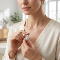 Stalen Ashanger Bol &acirc;&euro;&ldquo; Zilverkleurig Gedenksieraad Zonder Ketting - Roze - Unisex