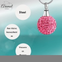 Stalen Ashanger Bol &acirc;&euro;&ldquo; Zilverkleurig Gedenksieraad Zonder Ketting - Roze - Unisex