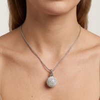 Stalen Ashanger Bol &acirc;&euro;&ldquo; Zilverkleurig Gedenksieraad Zonder Ketting - Roze - Unisex