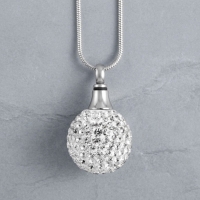 Stalen Ashanger Bol &acirc;&euro;&ldquo; Zilverkleurig Gedenksieraad Zonder Ketting - Transparant - 