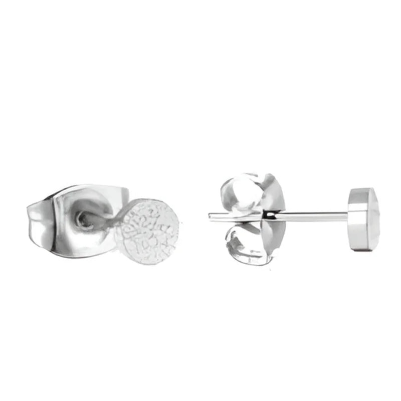 RVS Ronde Zweerknopjes Oorbellen 6mm - Staal - Zilverkleurig Sandblasted / 8mm -