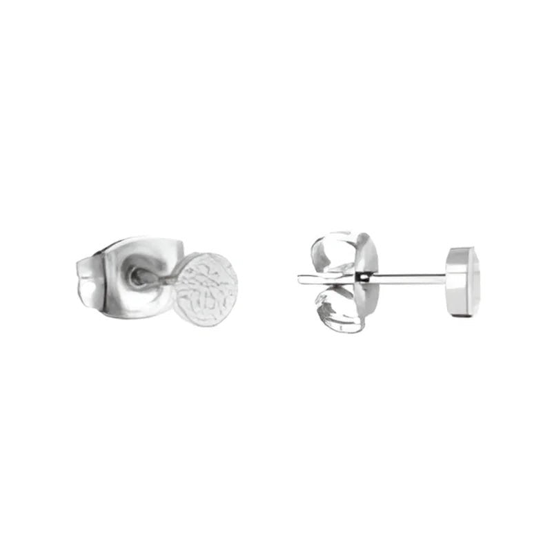 RVS Ronde Zweerknopjes Oorbellen 6mm - Staal - Zilverkleurig Sandblasted / 4mm -