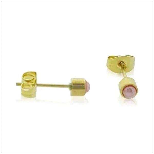 Elegante Stalen Parel Oorbellen 4mm - Zilverkleurig/Zwart -