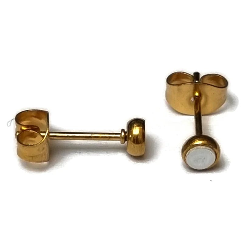 RVS Schelp Oorbellen Wit Zwart 12mm - Shell Studs - Goudkleurig / 6mm / Zwart -