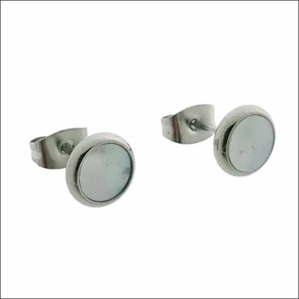 RVS Schelp Oorbellen Wit Zwart 12mm - Shell Studs - Goudkleurig / 6mm / Zwart -