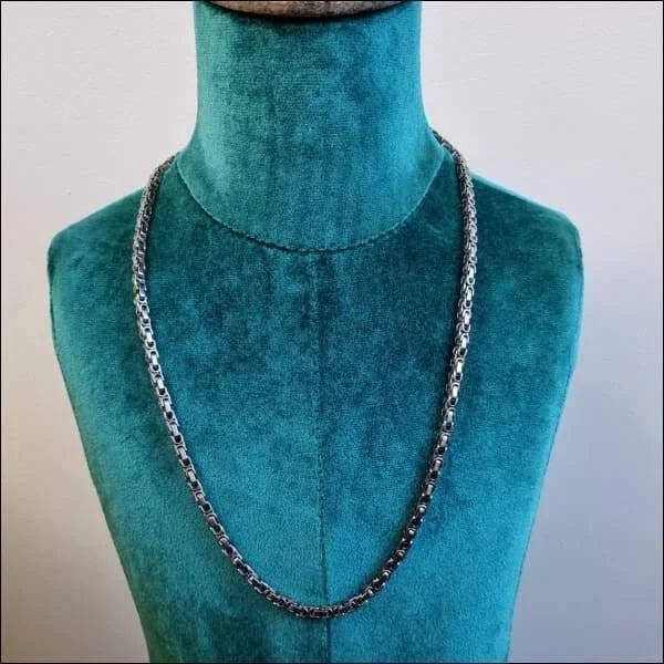 RVS Koningsketting Zilverkleurig Vierkant &acirc;&euro;&ldquo; Stoere Ketting Man Unisex Staal - 55c
