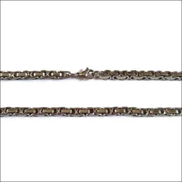RVS Koningsketting Zilverkleurig Vierkant &acirc;&euro;&ldquo; Stoere Ketting Man Unisex Staal - 50c