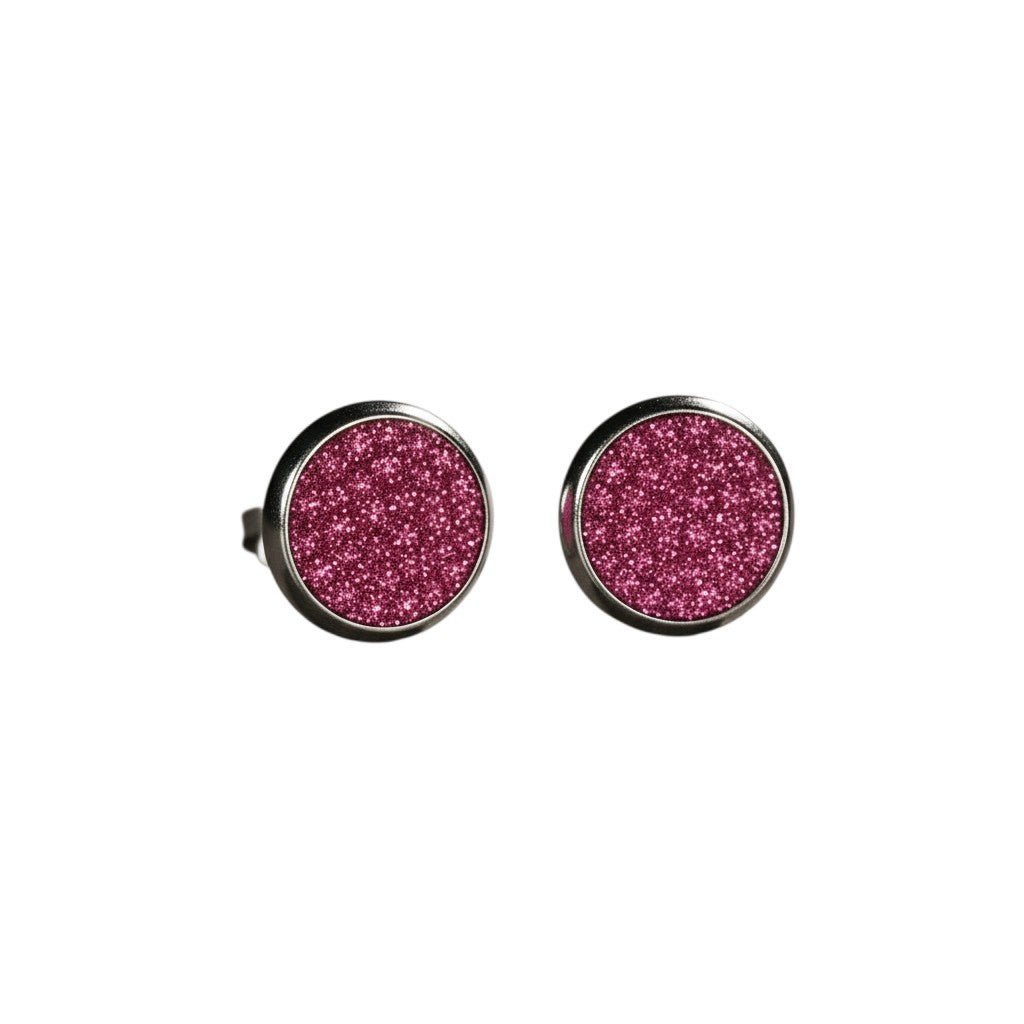 RVS Kristal Oorstekers 10mm Diverse Kleuren - Grote Zirkonia Studs - Fuchsia Roze -