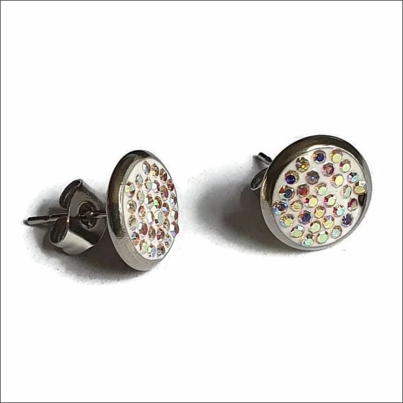 RVS Kristal Oorstekers 10mm Diverse Kleuren - Grote Zirkonia Studs - Roze -