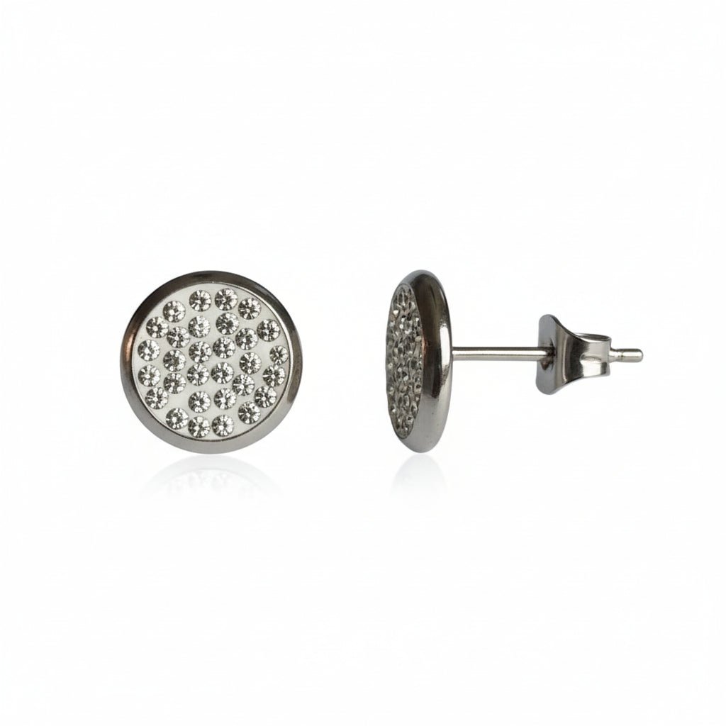 RVS Kristal Oorstekers 10mm Diverse Kleuren - Grote Zirkonia Studs - Transparant -
