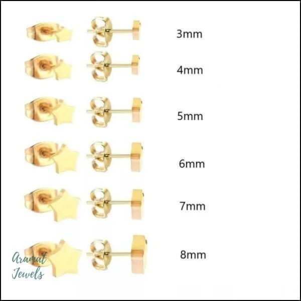RVS Ster Oorbellen Diverse Kleuren - Verjaardag Cadeau Oorstekers - 7mm / Zilverkleur -