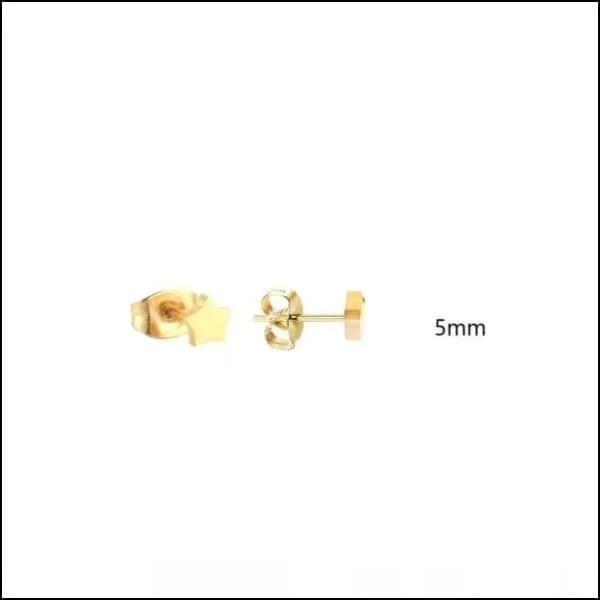 RVS Ster Oorbellen Diverse Kleuren - Verjaardag Cadeau Oorstekers - 5mm / Goudkleur -
